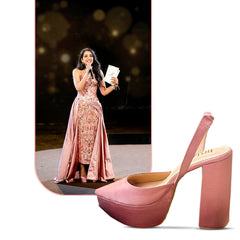 Pink Block Heels I Tiesta for Radhika Merchant Pink Block Heels I Tiesta for Radhika Merchant