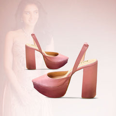 Pink Block Heels I Tiesta for Radhika Merchant Pink Block Heels I Tiesta for Radhika Merchant