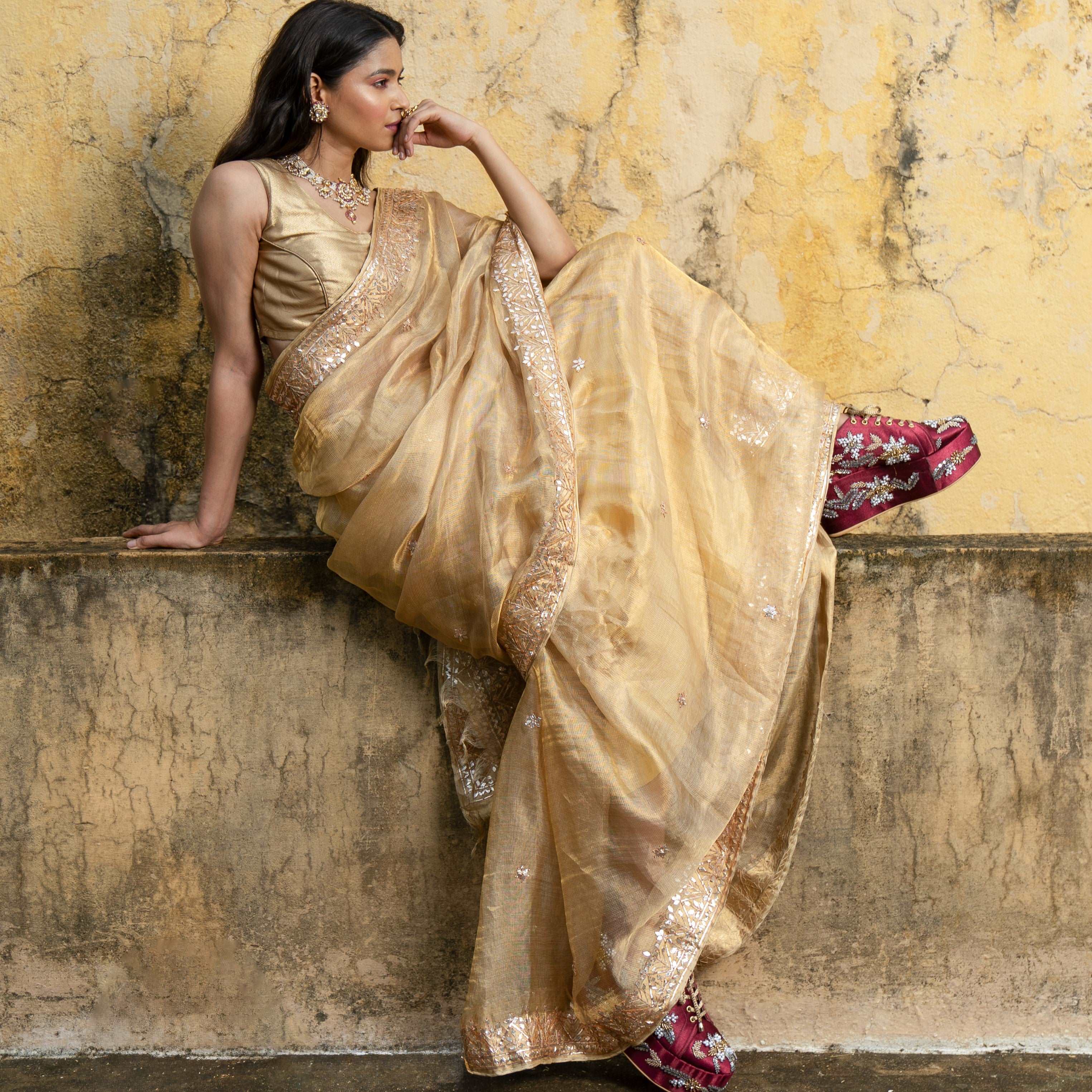 Begum Maroon Bridal Sneaker Wedges - Customized Wedding Shoes I Tiesta Begum Maroon Bridal Sneaker Wedges - Customized Wedding Shoes I Tiesta