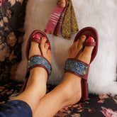 Kolas - Wine Kolhapuri Chappal with Changeable Straps