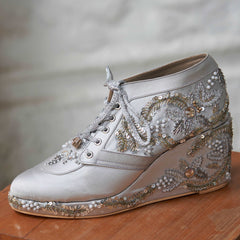 Grey Customizable Sneaker Wedges | Tiesta Grey Customizable Sneaker Wedges | Tiesta