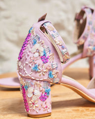 Lavender embroidered Block heels I Tiesta Shoes Lavender embroidered Block heels I Tiesta Shoes