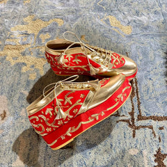 Begum Red Bridal Sneaker Wedges - Customized Wedding Shoes Begum Red Bridal Sneaker Wedges - Customized Wedding Shoes