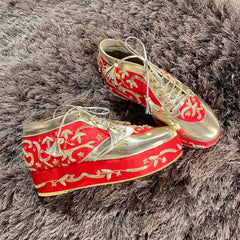 Begum Red Bridal Sneaker Wedges - Customized Wedding Shoes Begum Red Bridal Sneaker Wedges - Customized Wedding Shoes