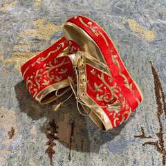 Begum Red Bridal Sneaker Wedges - Customized Wedding Shoes Begum Red Bridal Sneaker Wedges - Customized Wedding Shoes