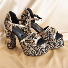 Bridal Embroidered Customized Block Heels I Tiesta Shoes Bridal Embroidered Customized Block Heels I Tiesta Shoes