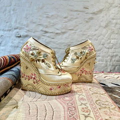 Gold Customizable Bridal Sneaker Wedges | Tiesta Gold Customizable Bridal Sneaker Wedges | Tiesta