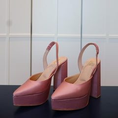 Pink Block Heels I Tiesta for Radhika Merchant Pink Block Heels I Tiesta for Radhika Merchant