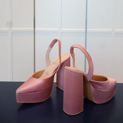 Pink Block Heels I Tiesta for Radhika Merchant Pink Block Heels I Tiesta for Radhika Merchant