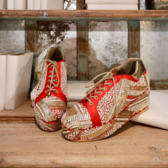 POPPY- Red Bridal Sneaker Platform Wedges | Tiesta Shoes POPPY- Red Bridal Sneaker Platform Wedges | Tiesta Shoes