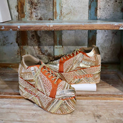 POPPY- Orange Bridal Sneaker Platform Wedges I Tiesta Shoes POPPY- Orange Bridal Sneaker Platform Wedges I Tiesta Shoes