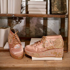 Pink Platform Sneaker Wedges | Tiesta Shoes Pink Platform Sneaker Wedges | Tiesta Shoes