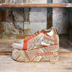 POPPY- Orange Bridal Sneaker Platform Wedges I Tiesta Shoes POPPY- Orange Bridal Sneaker Platform Wedges I Tiesta Shoes
