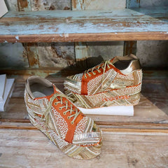 POPPY- Orange Bridal Sneaker Platform Wedges I Tiesta Shoes POPPY- Orange Bridal Sneaker Platform Wedges I Tiesta Shoes
