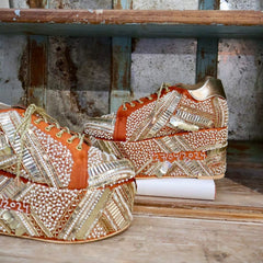 POPPY- Orange Bridal Sneaker Platform Wedges I Tiesta Shoes POPPY- Orange Bridal Sneaker Platform Wedges I Tiesta Shoes