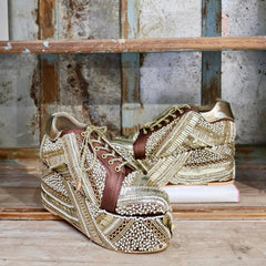 POPPY- Brown Bridal Sneaker Platform Wedges I Tiesta Shoes POPPY- Brown Bridal Sneaker Platform Wedges I Tiesta Shoes