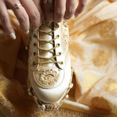 Gold Beaded Sneaker Wedges | Tiesta Gold Beaded Sneaker Wedges | Tiesta