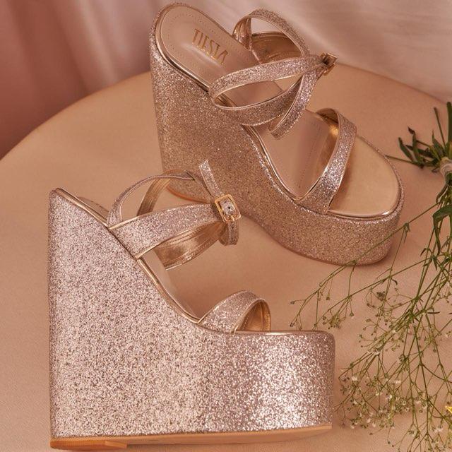 One-of-a-Kind Gold and Silver Shimmer Heels Perfect for Every Festiv