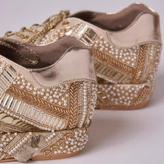 POPPY- Gold Bridal Sneaker Platform Wedges | Tiesta Shoes POPPY- Gold Bridal Sneaker Platform Wedges | Tiesta Shoes