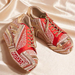 POPPY- Red Bridal Sneaker Platform Wedges | Tiesta Shoes POPPY- Red Bridal Sneaker Platform Wedges | Tiesta Shoes