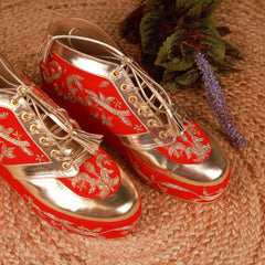 Begum (Gold Wedding sneakers Customised Red Shoes) Begum (Gold Wedding sneakers Customised Red Shoes)