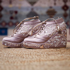 Rose Gold Bridal Sneaker Wedges - Customized Wedding Shoes | Tiesta Rose Gold Bridal Sneaker Wedges - Customized Wedding Shoes | Tiesta