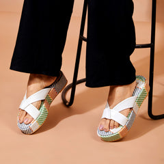 White Platform Wedge Slippers | Tiesta Shoes White Platform Wedge Slippers | Tiesta Shoes