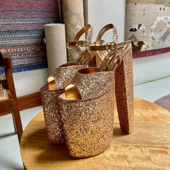 Deli Gold Shimmer Customised Bridal Block Heels for Weddings Deli Gold Shimmer Customised Bridal Block Heels for Weddings