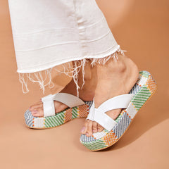 White Platform Wedge Slippers | Tiesta Shoes White Platform Wedge Slippers | Tiesta Shoes