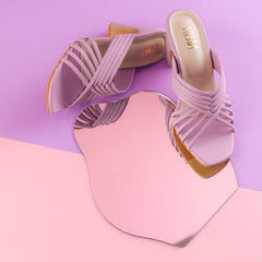 Lilac Comfy Strappy Block Heels | Tiesta Shoes Lilac Comfy Strappy Block Heels | Tiesta Shoes