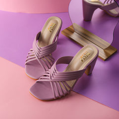 Lilac Comfy Strappy Block Heels | Tiesta Shoes Lilac Comfy Strappy Block Heels | Tiesta Shoes