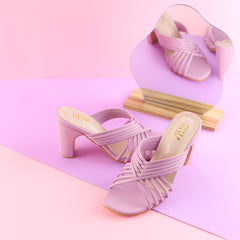 Lilac Comfy Strappy Block Heels | Tiesta Shoes Lilac Comfy Strappy Block Heels | Tiesta Shoes