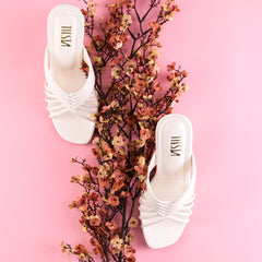 White Strappy Block Heels | Tiesta Shoes White Strappy Block Heels | Tiesta Shoes