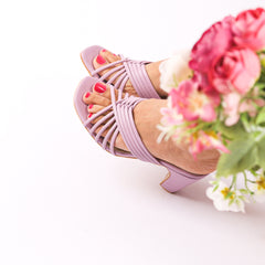 Lilac Comfy Strappy Block Heels | Tiesta Shoes Lilac Comfy Strappy Block Heels | Tiesta Shoes