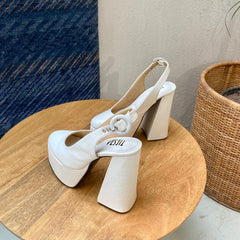 IVES (white high block heels) IVES (white high block heels)