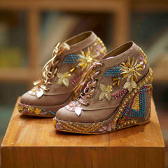 Copper Bridal Sneaker Wedges - Customized Wedding Shoes | Tiesta Copper Bridal Sneaker Wedges - Customized Wedding Shoes | Tiesta
