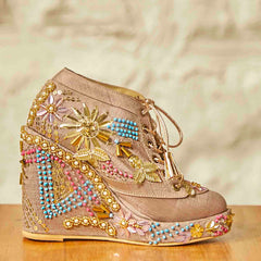 Copper Bridal Sneaker Wedges - Customized Wedding Shoes | Tiesta Copper Bridal Sneaker Wedges - Customized Wedding Shoes | Tiesta