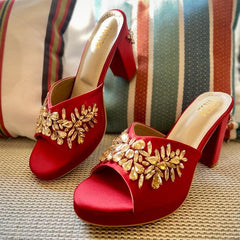 Crystal Blocks (neutral Gold Stones BLOCK heels wedding shoes ) Crystal Blocks (neutral Gold Stones BLOCK heels wedding shoes )