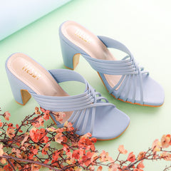 Calm Sky Blue Strappy Block Heels - Her Shades Calm Sky Blue Strappy Block Heels - Her Shades