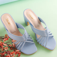 Calm Sky Blue Strappy Block Heels - Her Shades Calm Sky Blue Strappy Block Heels - Her Shades