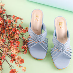 Calm Sky Blue Strappy Block Heels - Her Shades Calm Sky Blue Strappy Block Heels - Her Shades