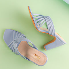Calm Sky Blue Strappy Block Heels - Her Shades Calm Sky Blue Strappy Block Heels - Her Shades