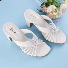 White Strappy Block Heels | Tiesta Shoes White Strappy Block Heels | Tiesta Shoes