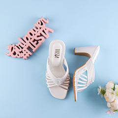 White Strappy Block Heels | Tiesta Shoes White Strappy Block Heels | Tiesta Shoes