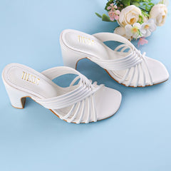 White Strappy Block Heels | Tiesta Shoes White Strappy Block Heels | Tiesta Shoes