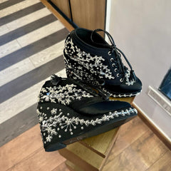 Black Bridal Sneaker Wedges - Customized Wedding Shoes Black Bridal Sneaker Wedges - Customized Wedding Shoes