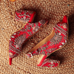 Sabya (Red Embroidery Gold WORK BRIDAL blocks) Sabya (Red Embroidery Gold WORK BRIDAL blocks)