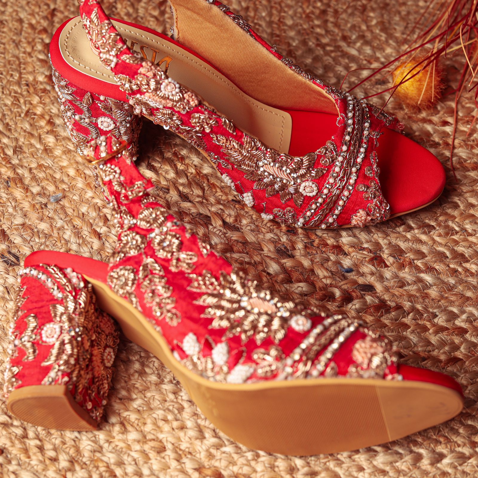 Sabya (Red Embroidery Gold WORK BRIDAL blocks)