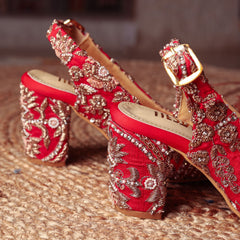 Sabya (Red Embroidery Gold WORK BRIDAL blocks) Sabya (Red Embroidery Gold WORK BRIDAL blocks)