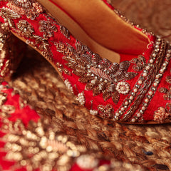 Sabya (Red Embroidery Gold WORK BRIDAL blocks) Sabya (Red Embroidery Gold WORK BRIDAL blocks)